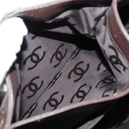 CHANEL Chain Tote Bag Leather Brown CC bs18700