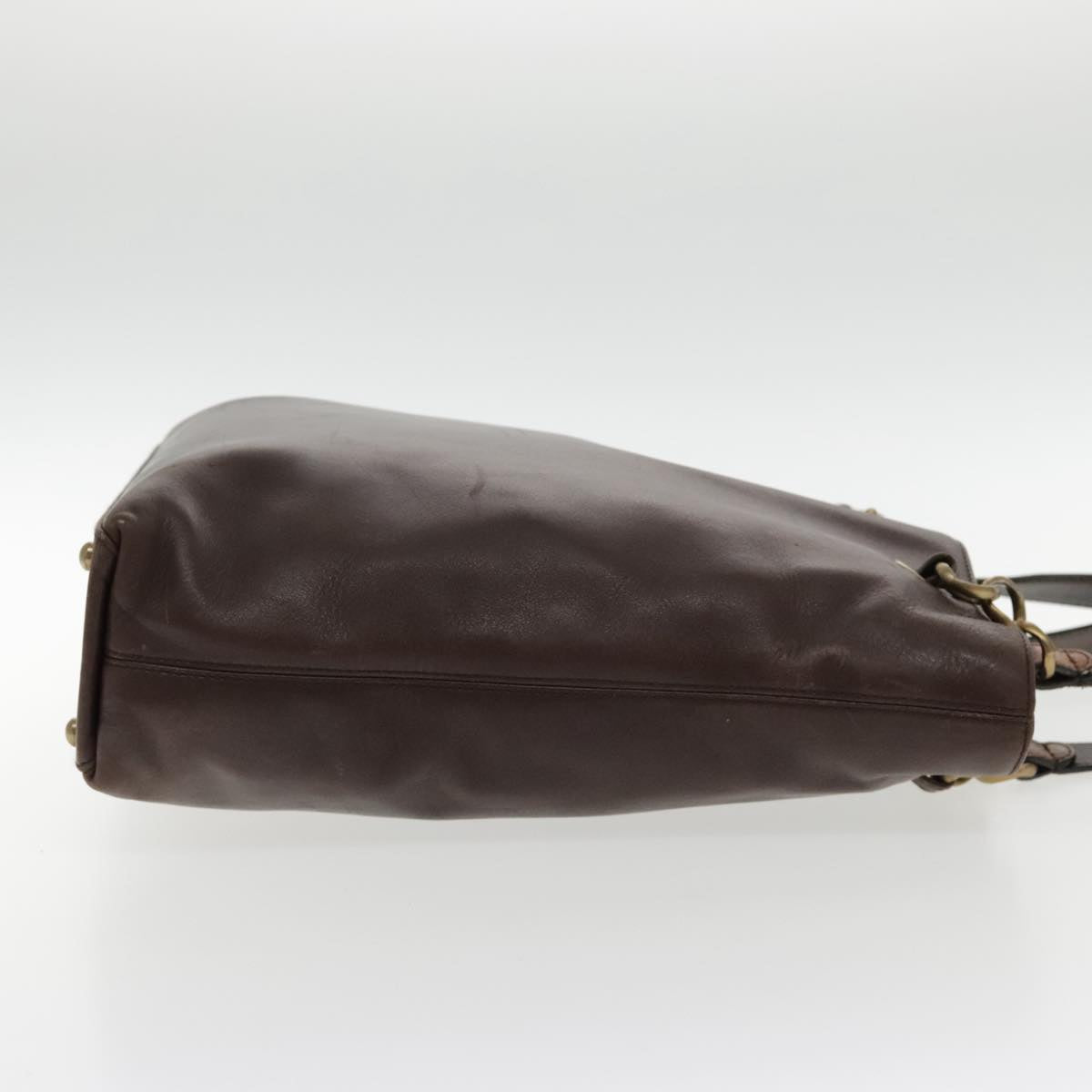 CHANEL Chain Tote Bag Leather Brown CC bs18700