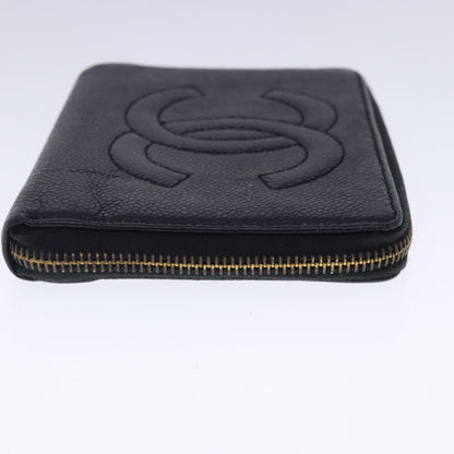 CHANEL Wallet Caviar Skin Black Gold CC bs18702