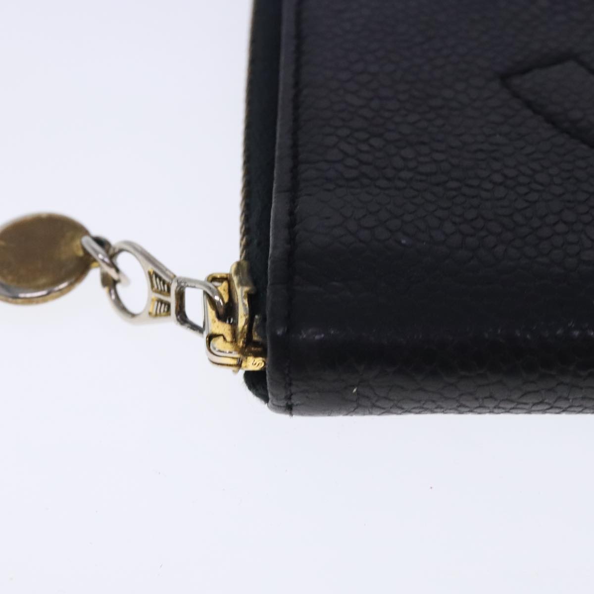 CHANEL Wallet Caviar Skin Black Gold CC bs18702