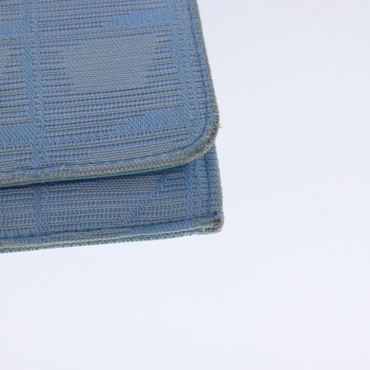 CHANEL New Travel line Long Wallet Nylon Light Blue Silver CC bs18719