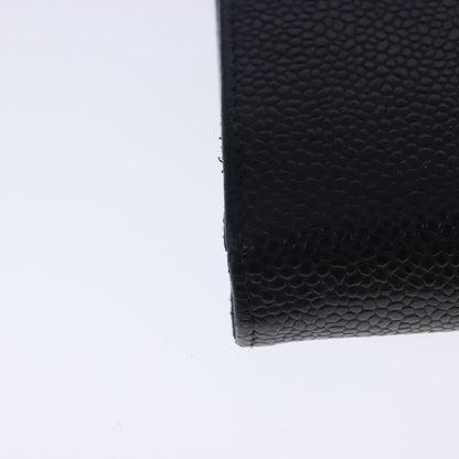 CHANEL Long Wallet Caviar Skin Black Gold CC bs18723