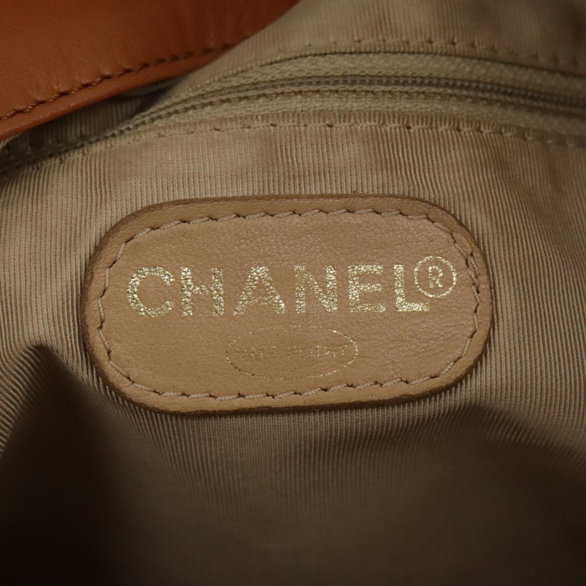 CHANEL Chain Tote Bag Leather Brown CC bs18753
