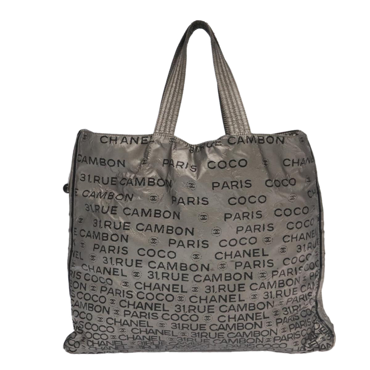CHANEL Unlimited Tote Bag Nylon Silver CC bs18754