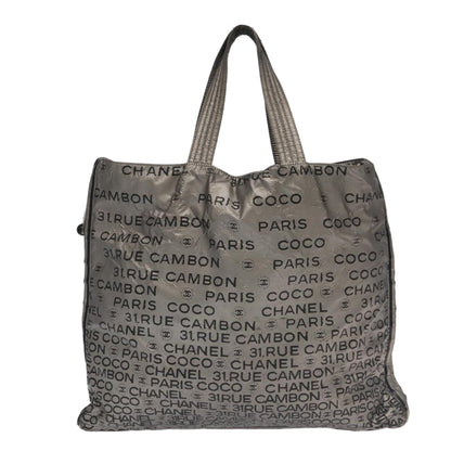 CHANEL Unlimited Tote Bag Nylon Silver CC bs18754