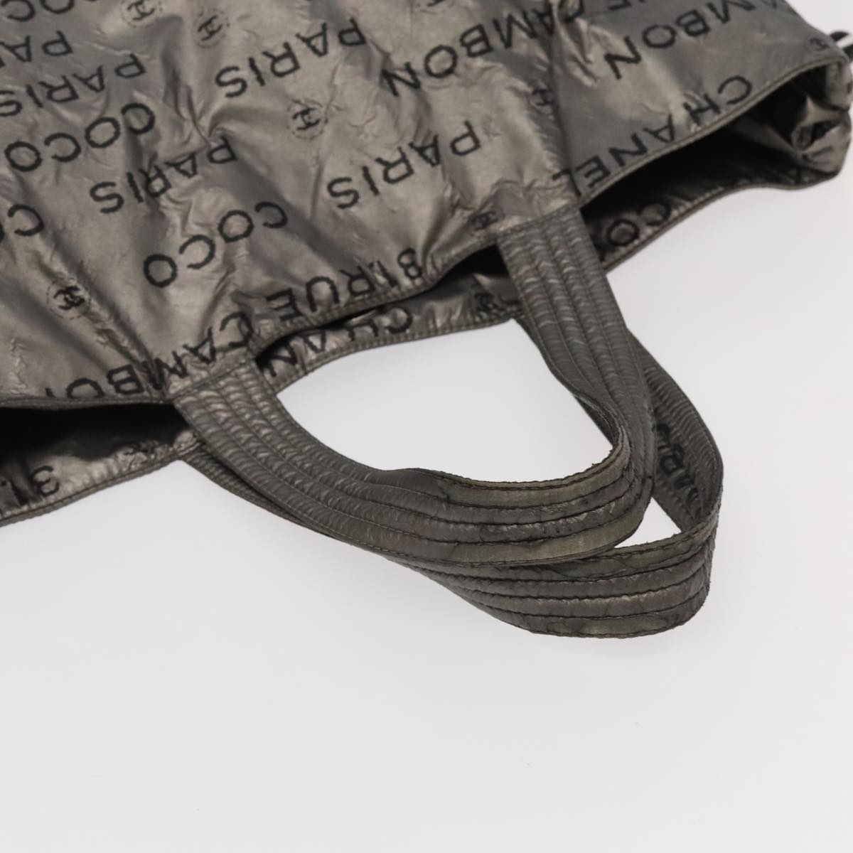 CHANEL Unlimited Tote Bag Nylon Silver CC bs18754