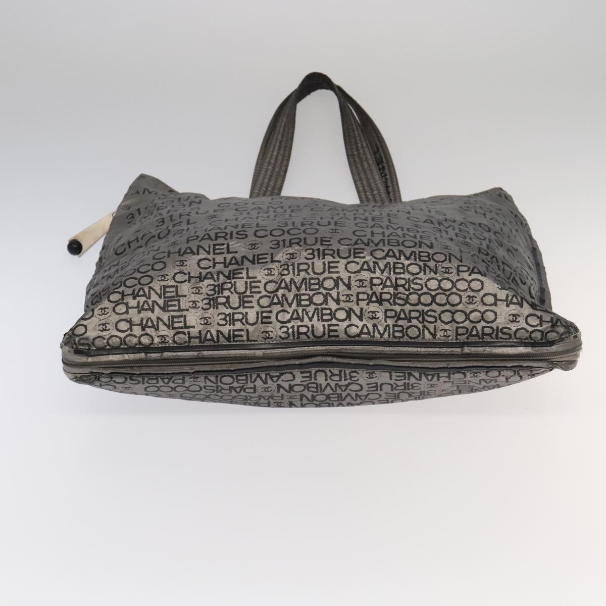 CHANEL Unlimited Tote Bag Nylon Silver CC bs18754