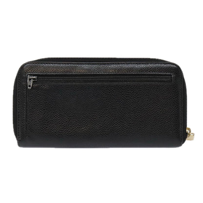 CHANEL Long Wallet Caviar Skin Black Gold CC bs18828