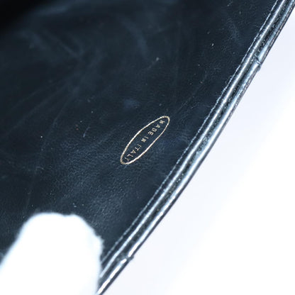 CHANEL V Stitch Waist bag Patent leather Black Gold CC bs18829