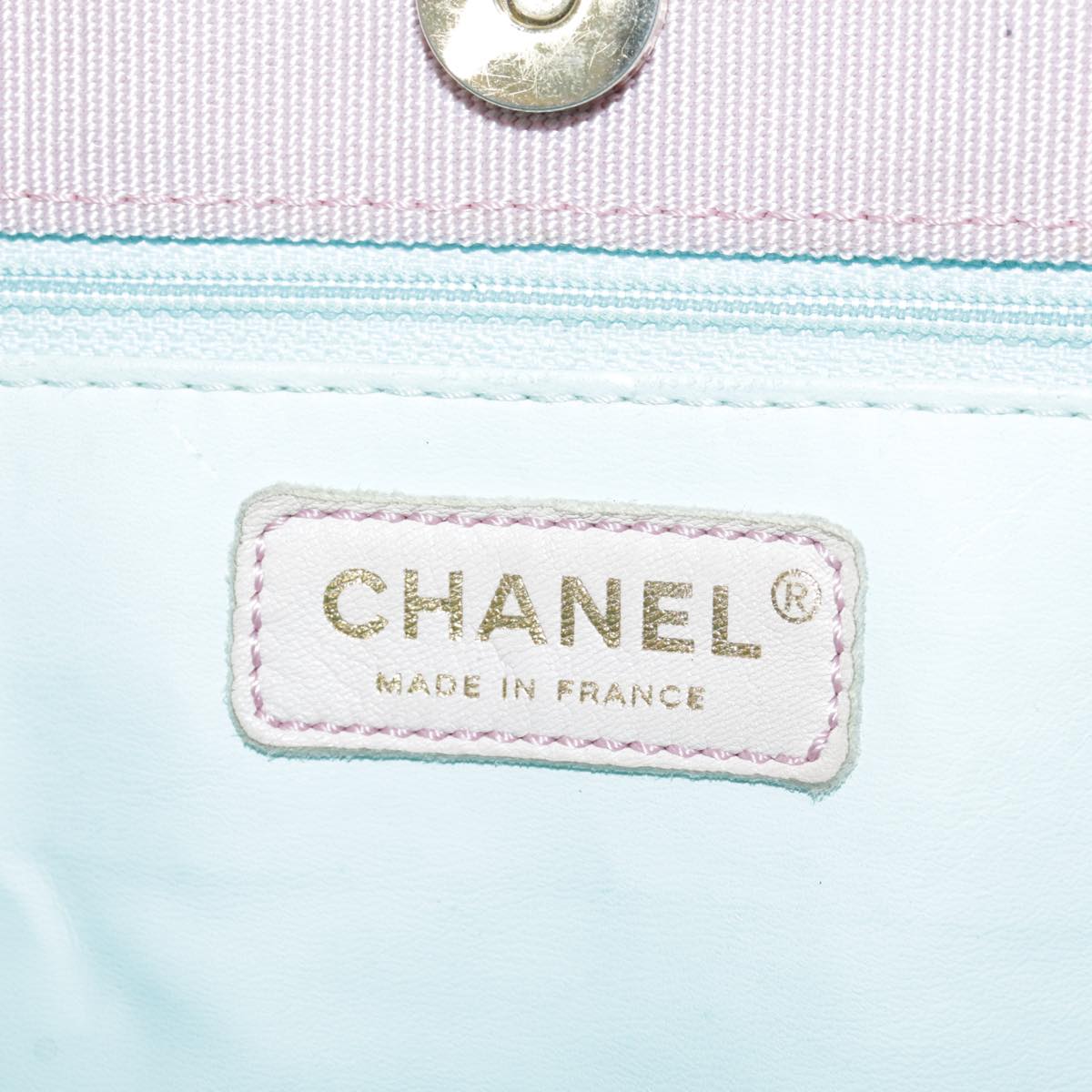 CHANEL Tote Bag Canvas Multicolor Gold CC bs18833