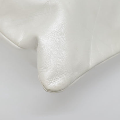CHANEL Matelasse Hand Bag Leather White CC bs18834
