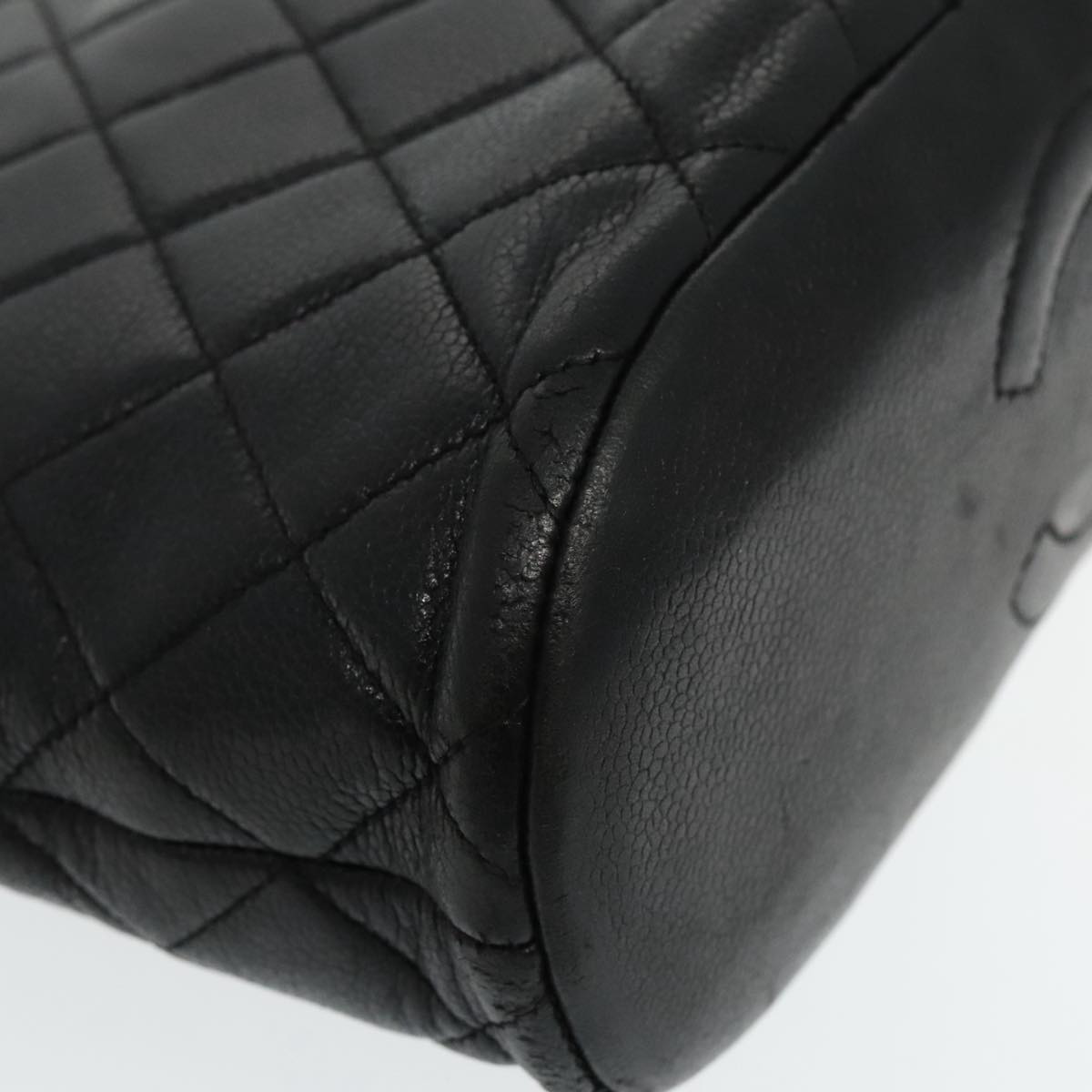CHANEL Matelasse Tote Bag Caviar Skin Black CC bs18884