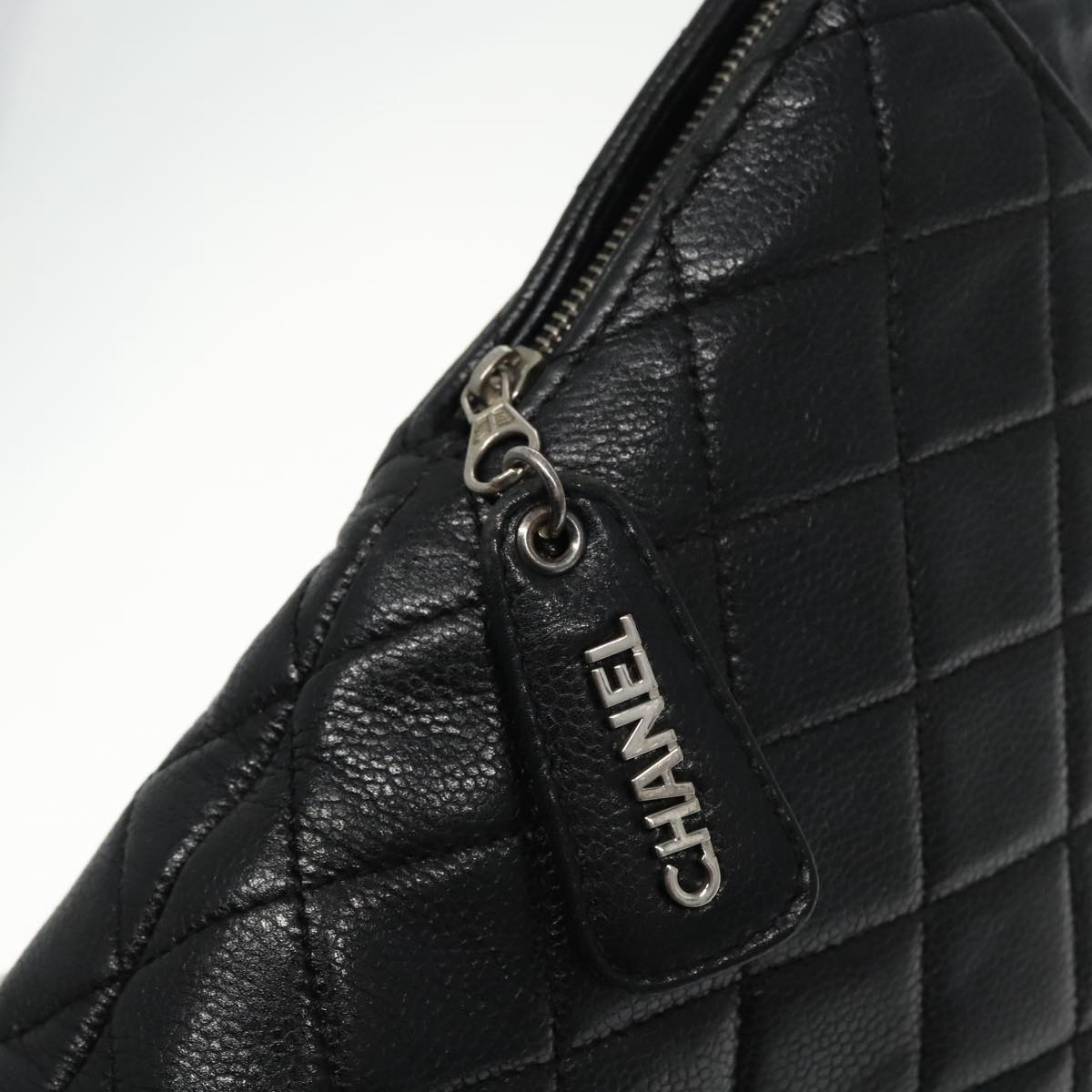 CHANEL Matelasse Tote Bag Caviar Skin Black CC bs18884
