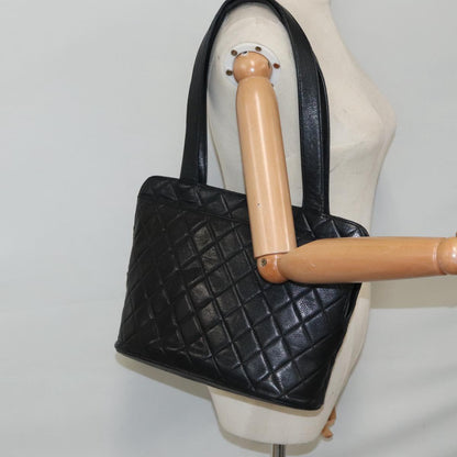 CHANEL Matelasse Tote Bag Caviar Skin Black CC bs18884