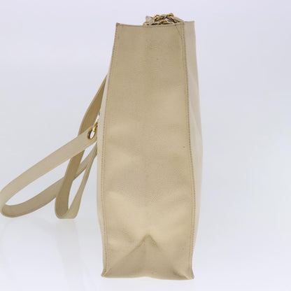 CHANEL COCO Mark Chain Tote Bag Caviar Skin Beige Gold CC bs18886