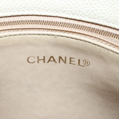 CHANEL Matelasse Chain Shoulder Bag Caviar Skin Beige CC bs18887