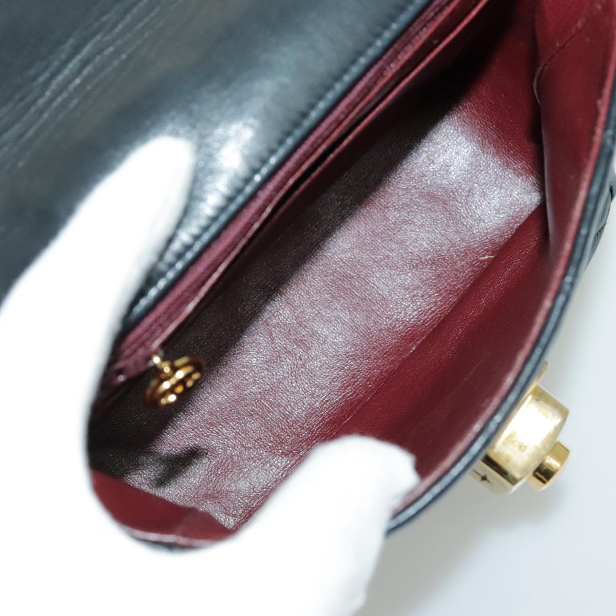 CHANEL Matelasse Shoulder Bag Lamb Skin Black Gold CC bs19046