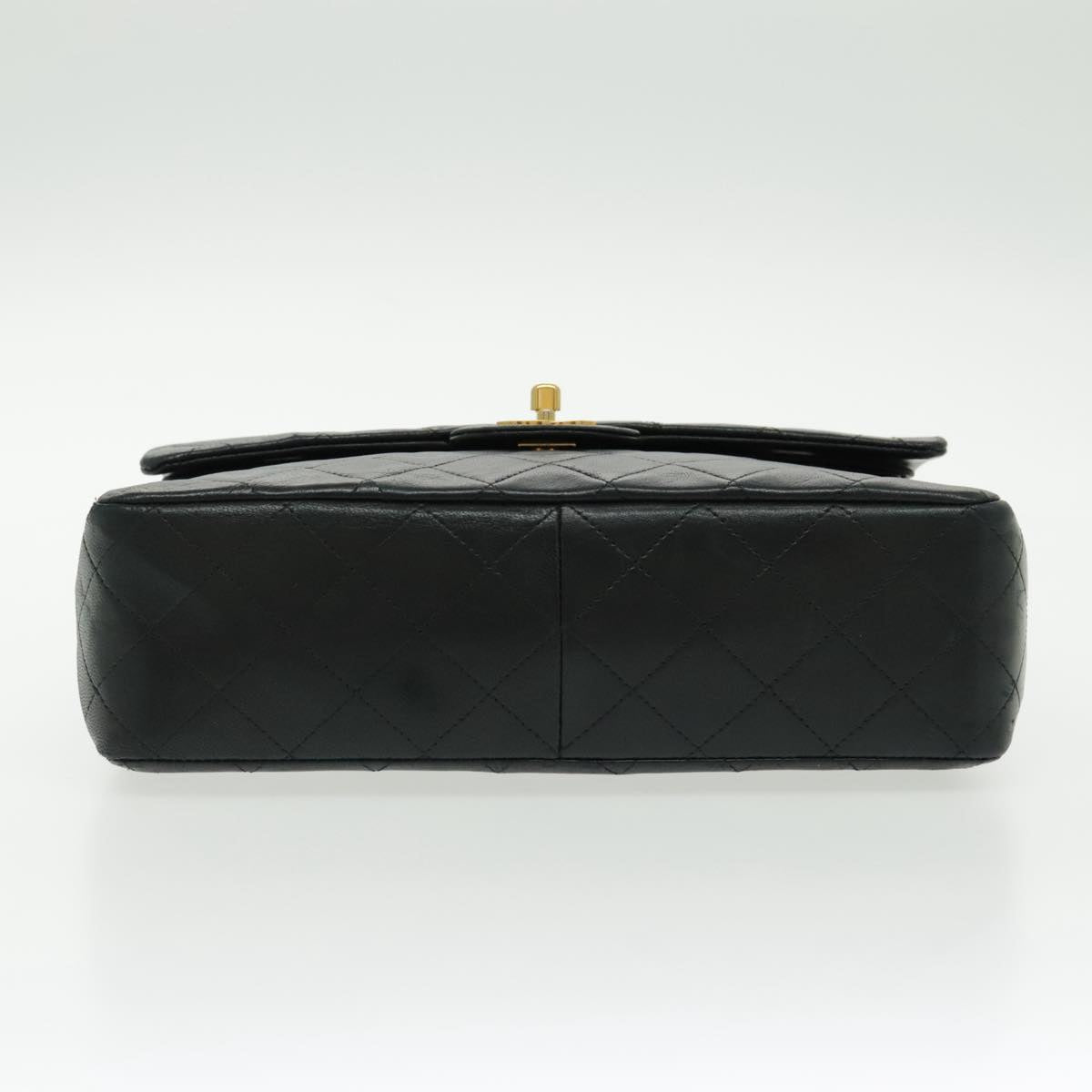 CHANEL Matrasse Chain Shoulder Bag Lamb Skin Black Gold CC bs19047A