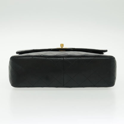 CHANEL Matrasse Chain Shoulder Bag Lamb Skin Black Gold CC bs19047A