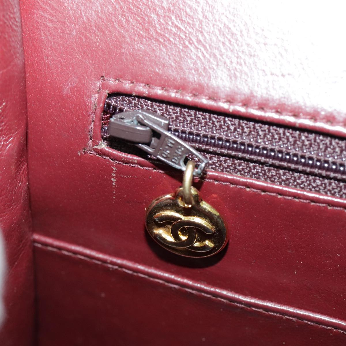 CHANEL Matrasse Chain Shoulder Bag Lamb Skin Black Gold CC bs19047A
