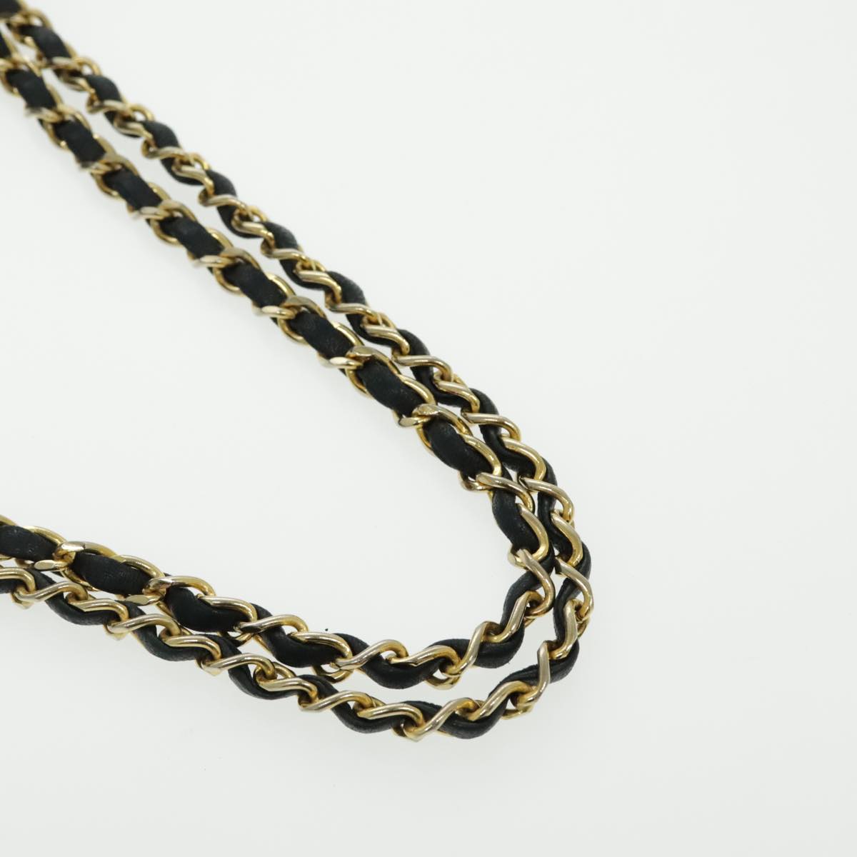CHANEL Matrasse Chain Shoulder Bag Lamb Skin Black Gold CC bs19047A
