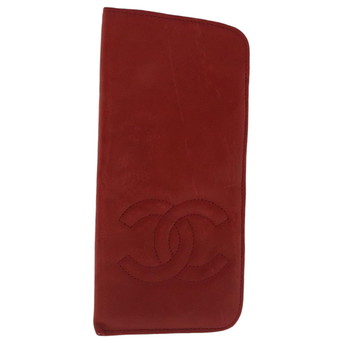 CHANEL Sunglass Case Leather Red CC bs19060