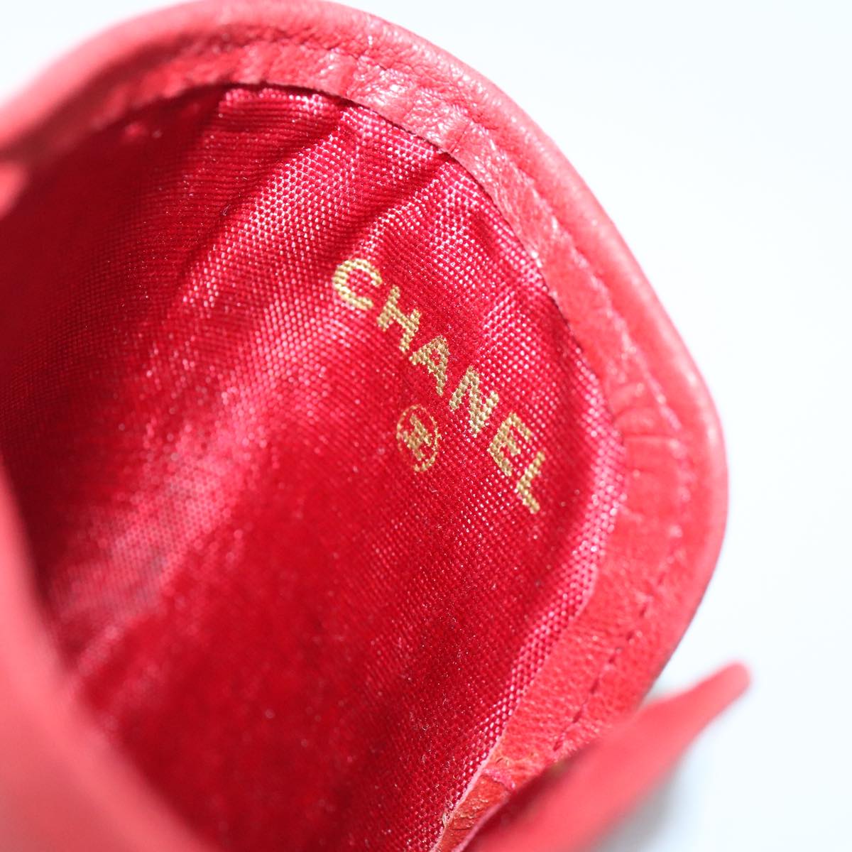 CHANEL Sunglass Case Leather Red CC bs19060