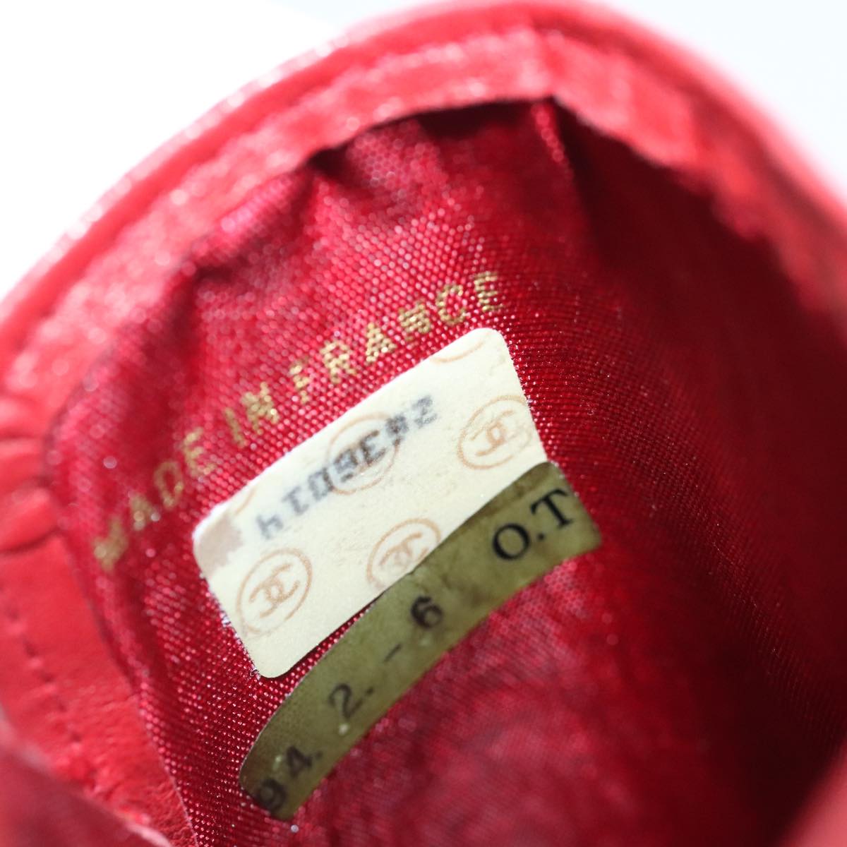 CHANEL Sunglass Case Leather Red CC bs19060