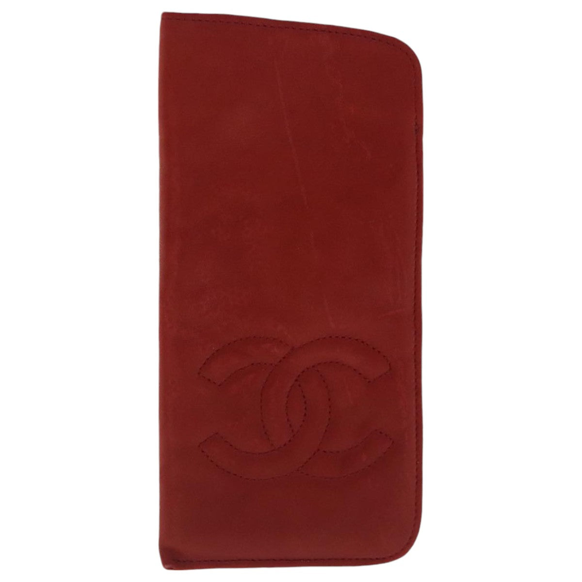 CHANEL Sunglass Case Leather Red CC bs19060