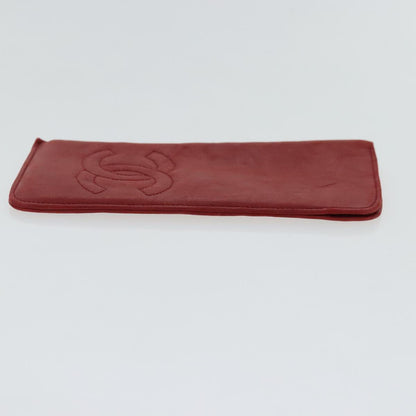 CHANEL Sunglass Case Leather Red CC bs19060