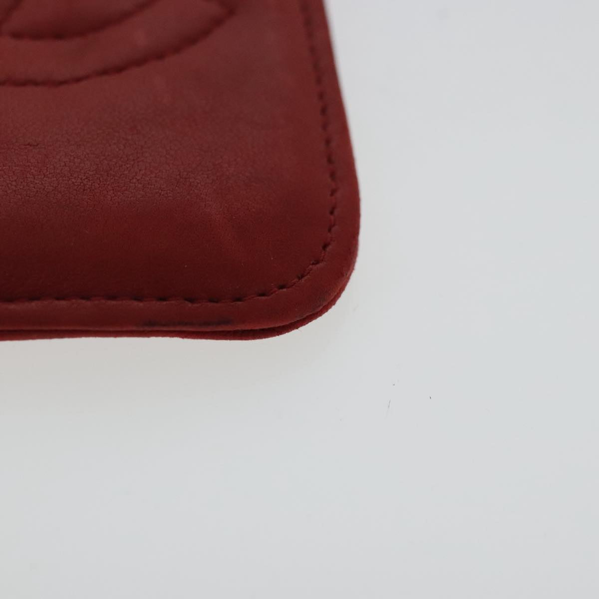 CHANEL Sunglass Case Leather Red CC bs19060
