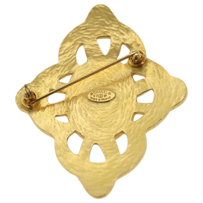 CHANEL Brooch metal Gold Tone CC bs19066