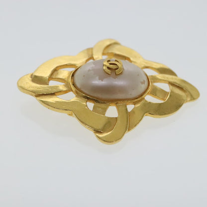 CHANEL Brooch metal Gold Tone CC bs19066
