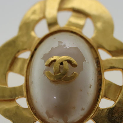 CHANEL Brooch metal Gold Tone CC bs19066