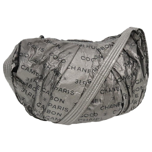 CHANEL Unlimited Shoulder Bag Nylon Silver CC bs19166