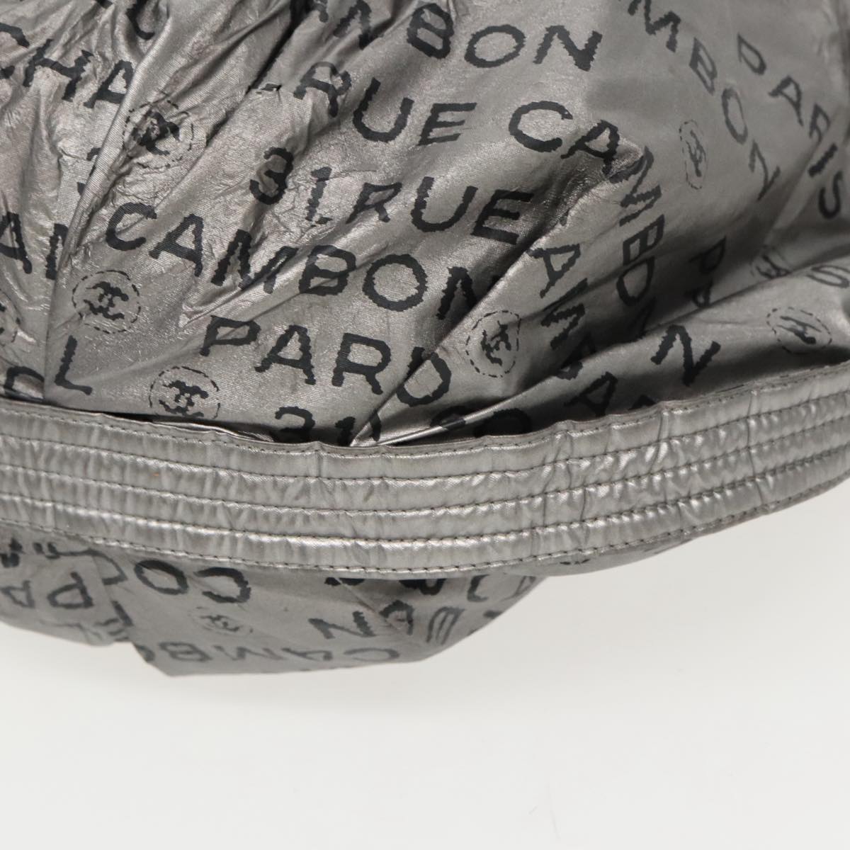 CHANEL Unlimited Shoulder Bag Nylon Silver CC bs19166