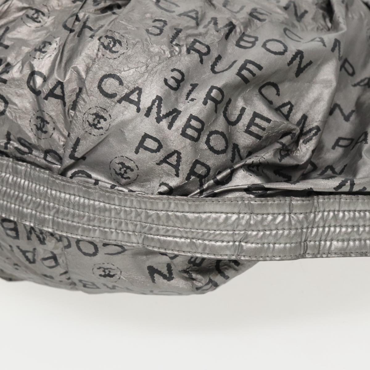 CHANEL Unlimited Shoulder Bag Nylon Silver CC bs19166