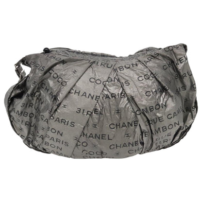 CHANEL Unlimited Shoulder Bag Nylon Silver CC bs19166