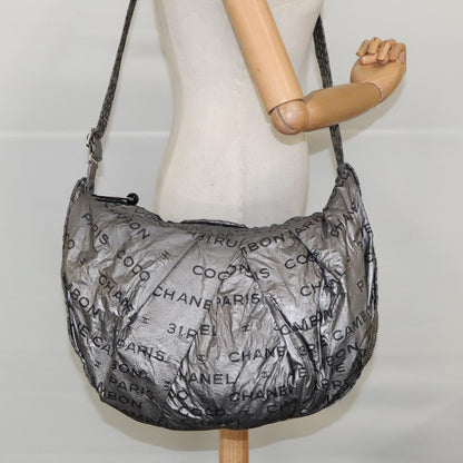 CHANEL Unlimited Shoulder Bag Nylon Silver CC bs19166