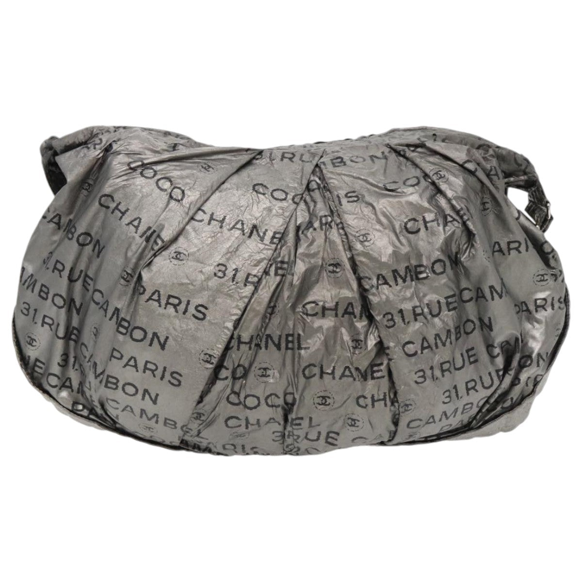 CHANEL Unlimited Shoulder Bag Nylon Silver CC bs19166