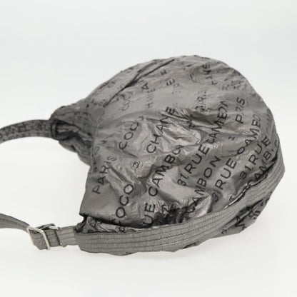 CHANEL Unlimited Shoulder Bag Nylon Silver CC bs19166