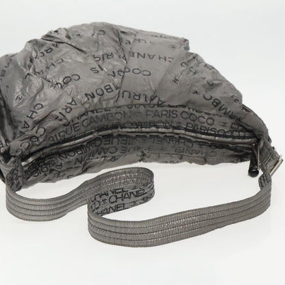 CHANEL Unlimited Shoulder Bag Nylon Silver CC bs19166
