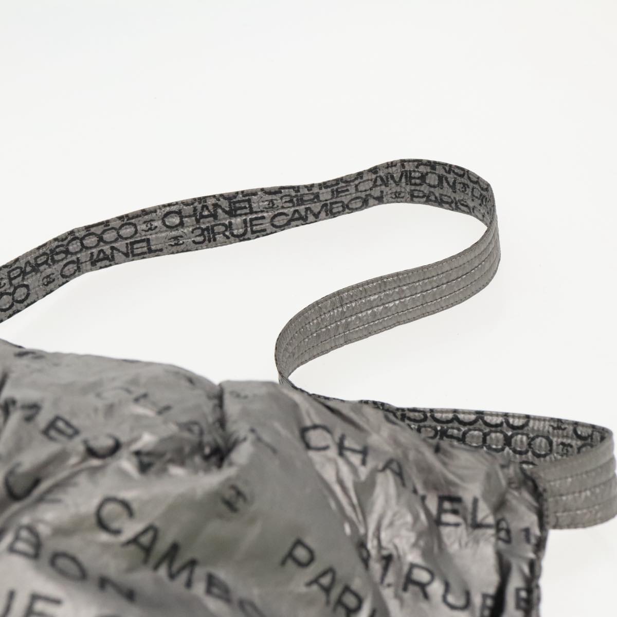 CHANEL Unlimited Shoulder Bag Nylon Silver CC bs19166