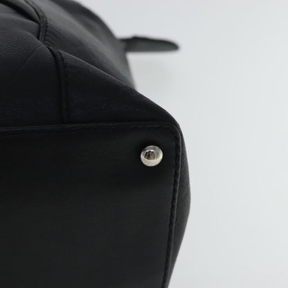 CHANEL V stitch Hand Bag Leather Black Silver CC bs19168
