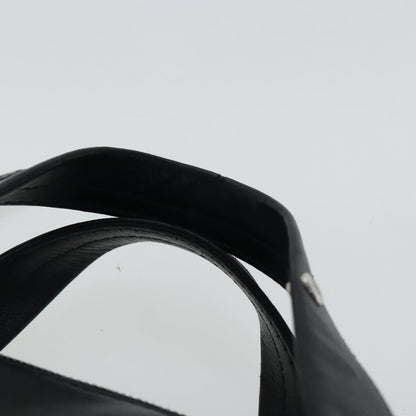 CHANEL V stitch Hand Bag Leather Black Silver CC bs19168