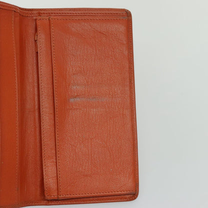 CHANEL Long Wallet Leather Orange Gold CC bs19169