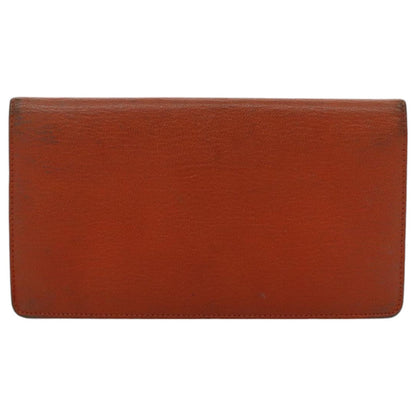CHANEL Long Wallet Leather Orange Gold CC bs19169