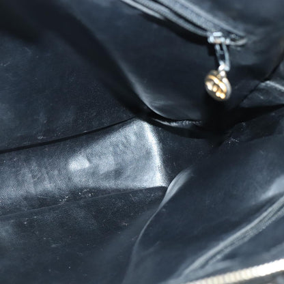 CHANEL V Stitch Hand Bag Patent leather Black Gold CC bs19212