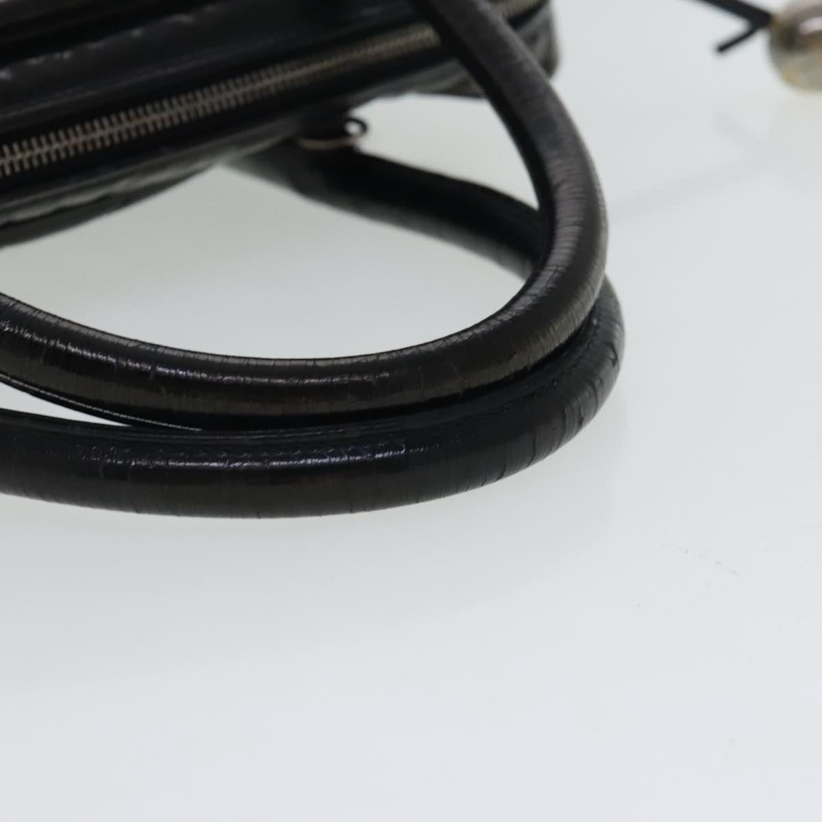 CHANEL V Stitch Hand Bag Patent leather Black Gold CC bs19212