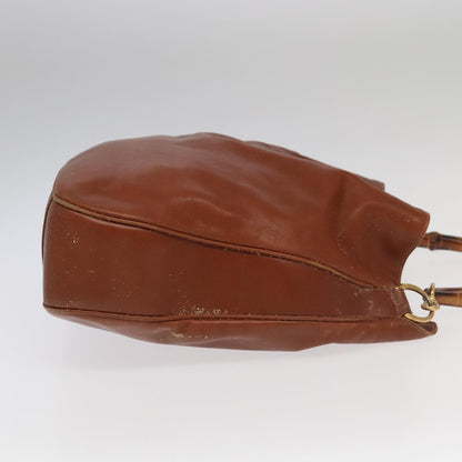 GUCCI Bamboo Hand Bag Leather 2way Brown Gold 001 1781 1577  bs19269